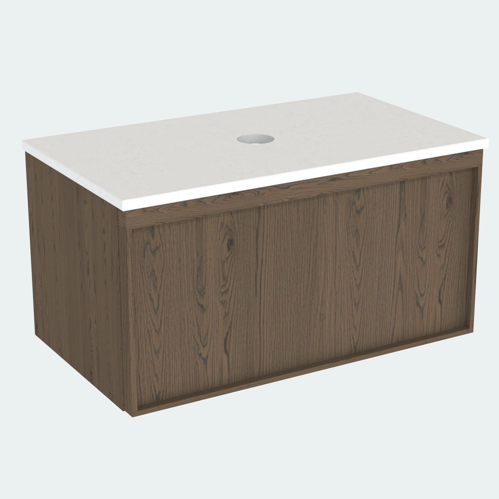 Coalbrook Farnolls 800mm Vanity Unit Smoked Oak FV9080 beach