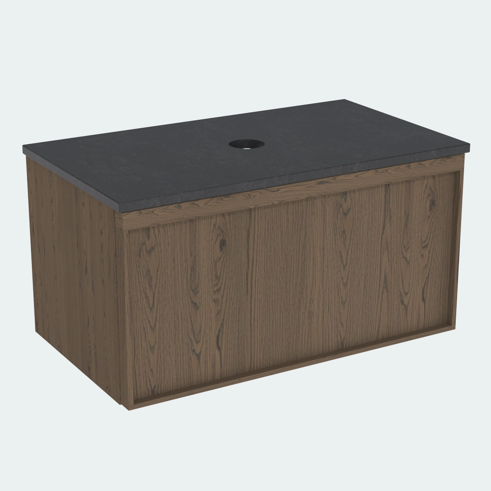 Coalbrook Farnolls 800mm Vanity Unit Smoked Oak FV9080 midnight