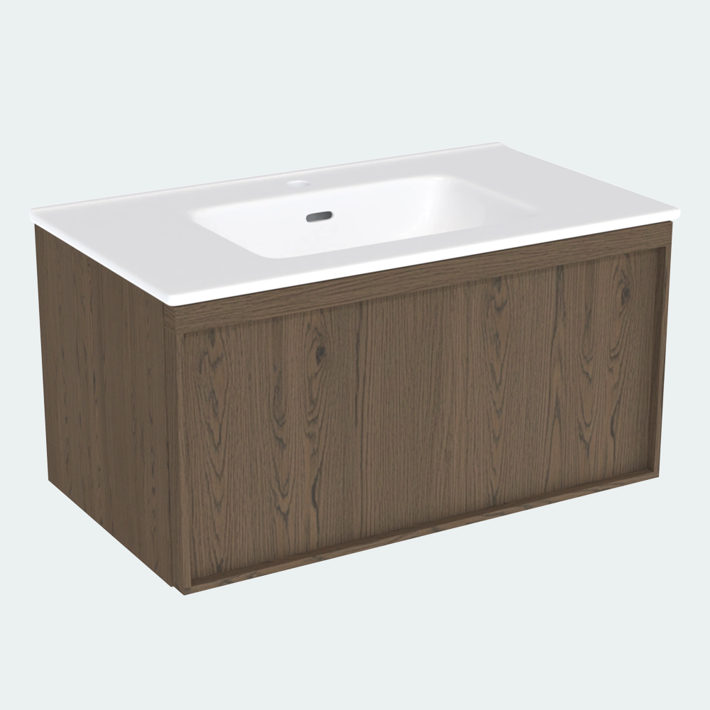 Coalbrook Farnolls 800mm Vanity Unit Smoked Oak FV9080 port