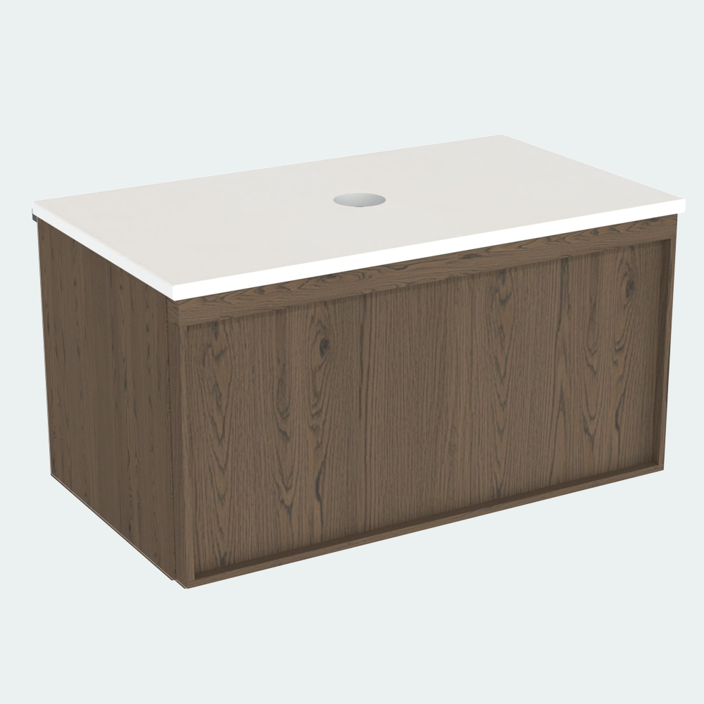 Coalbrook Farnolls 800mm Vanity Unit Smoked Oak FV9080 whisper