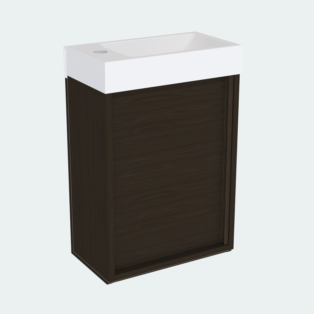 Coalbrook Shepherd 400mm Cloakroom Vanity Unit Left Hand SV904L float dark oak