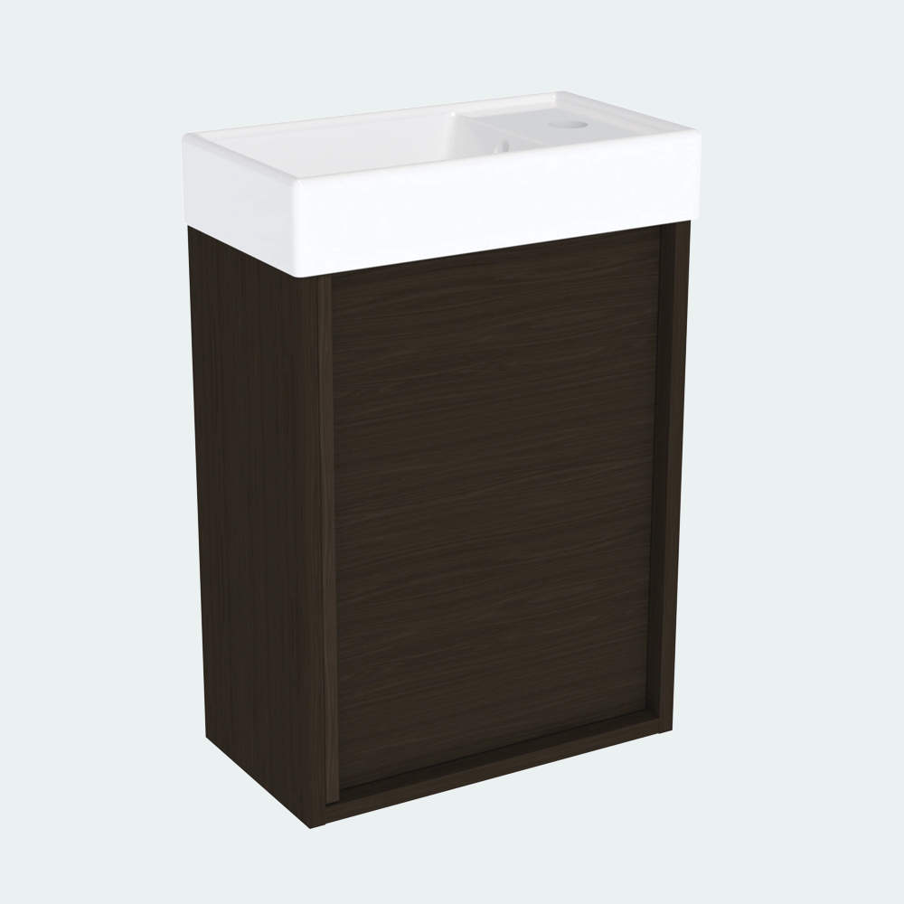 Coalbrook Shepherd 400mm Cloakroom Vanity Unit Right Hand SV904R port dark right