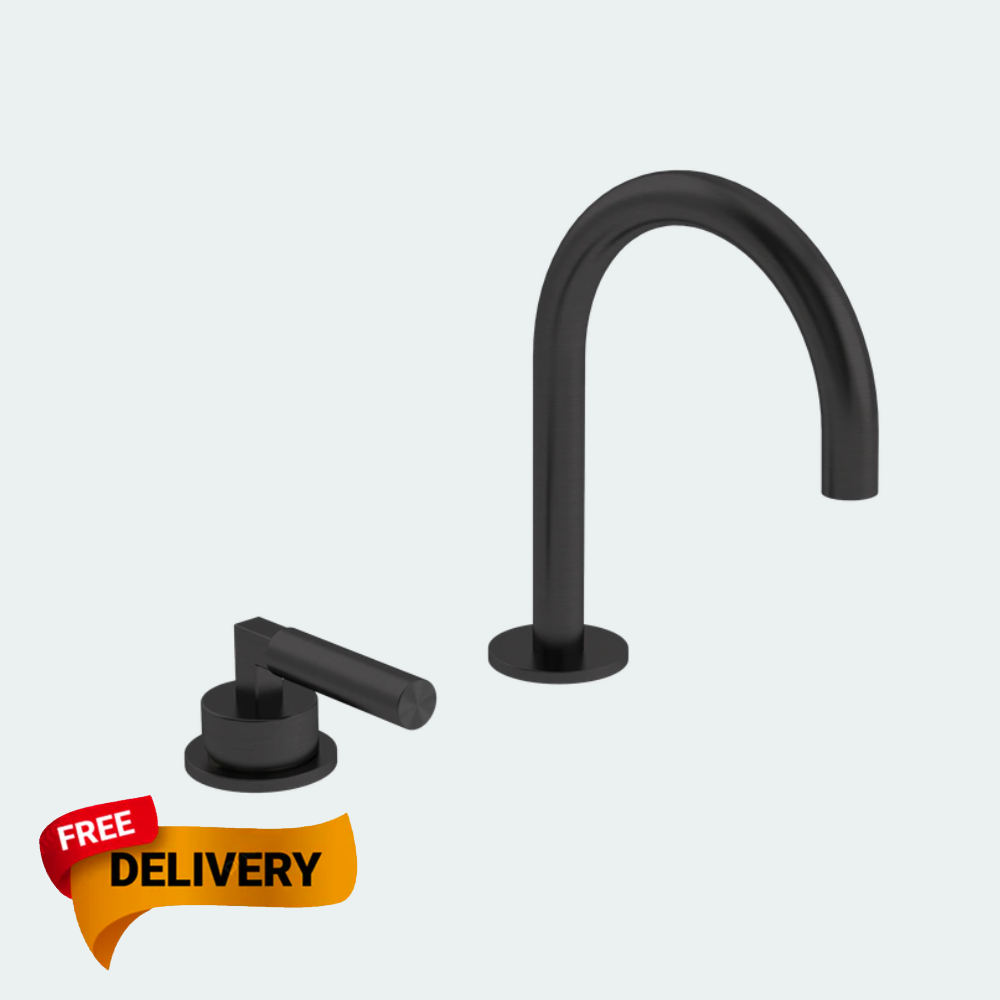 Coalbrook Zurich 2TH Deck Mounted Basin Mixer Round Spout ZU1003  gunmetal