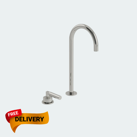 Coalbrook Zurich 2TH Deck Mounted Basin Mixer Tall Spout ZU1004 chrome