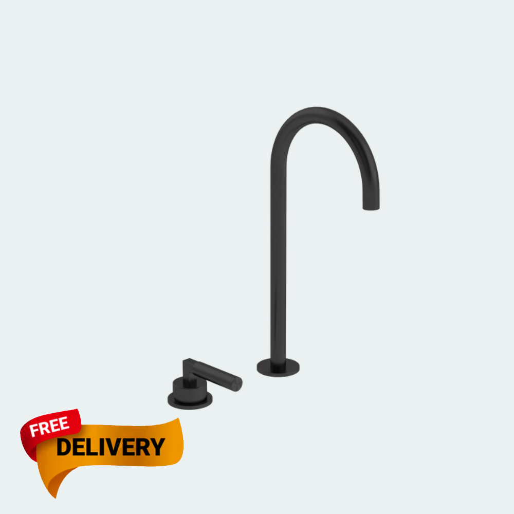 Coalbrook Zurich 2TH Deck Mounted Basin Mixer Tall Spout ZU1004 gunmetal