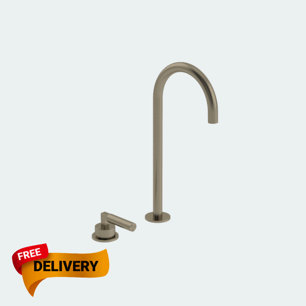 Coalbrook Zurich 2TH Deck Mounted Basin Mixer Tall Spout ZU1004 nickel
