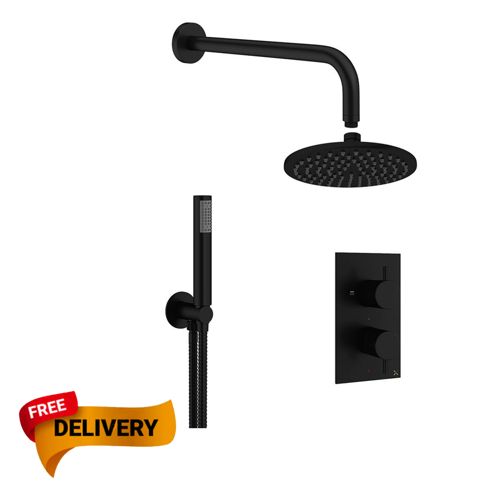 Crosswater MPRO 2 Outlet 2 Handle Shower Bundle black
