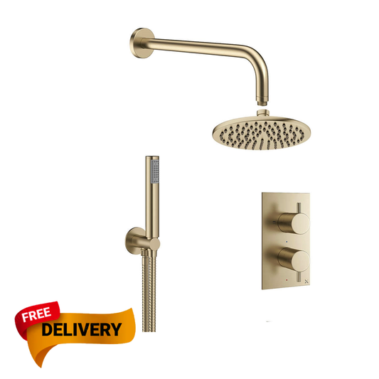 Crosswater MPRO 2 Outlet 2 Handle Shower Bundle brass
