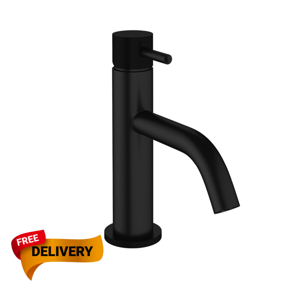 Crosswater MPRO Basin Mixer Tap with Knurled Detailing  black