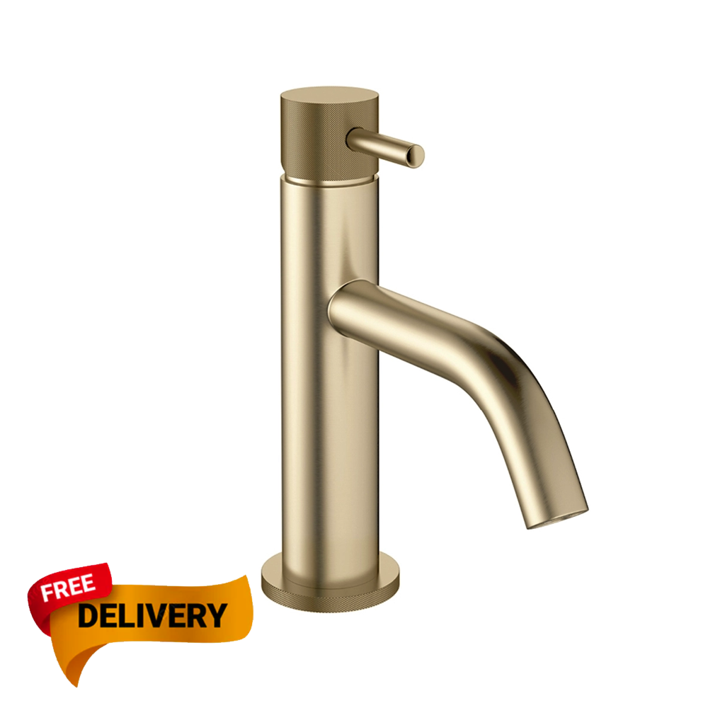 Crosswater MPRO Basin Mixer Tap with Knurled Detailing  brass