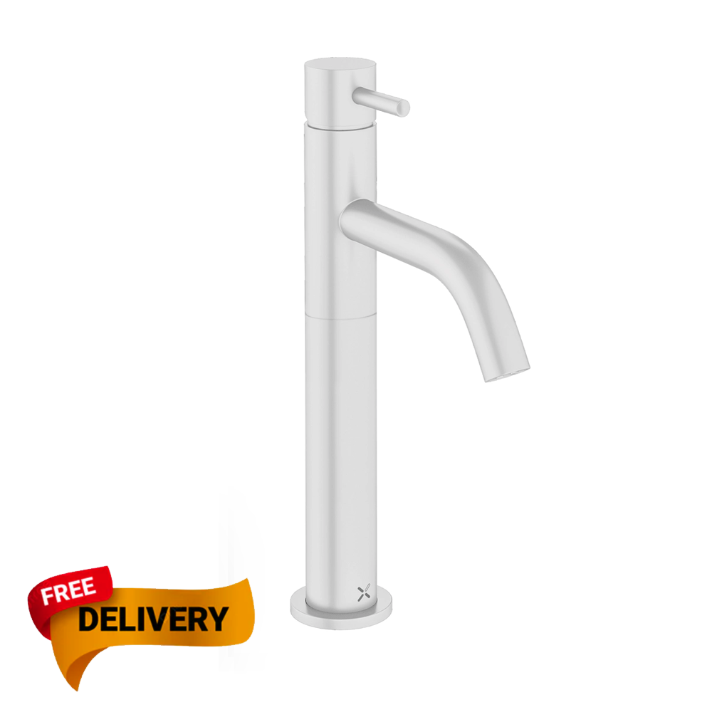 Crosswater MPRO Basin Tall Mixer Tap  white 
