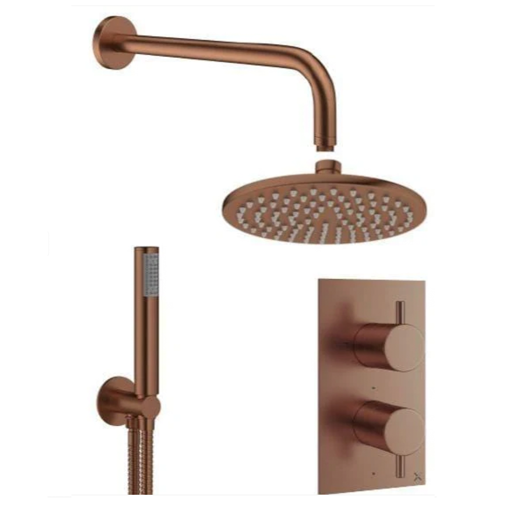 Crosswater MPRO Crossbox 2 Outlet Shower Bundle + Pencil Handset bronze