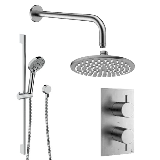 Crosswater MPRO Crossbox 2 Outlet Shower Bundle + Riser Rail + Multifunction Handset 