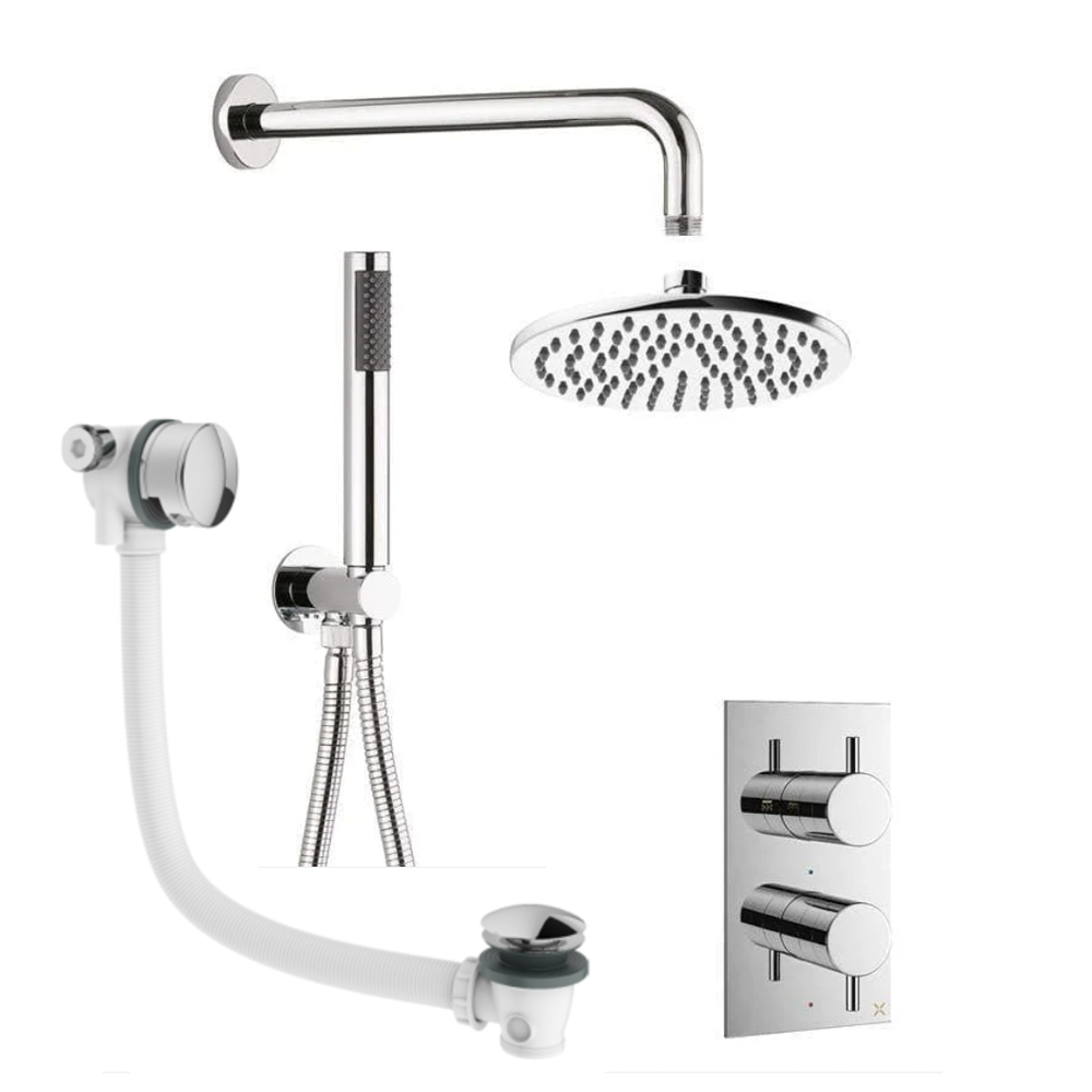 Crosswater MPRO Crossbox 3 Outlet Shower Bundle + Pencil Handset + Bath Filler