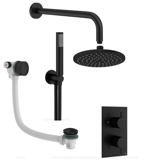 Crosswater MPRO Crossbox 3 Outlet Shower Bundle + Pencil Handset + Bath Filler black