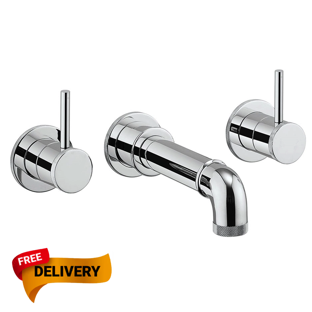 Crosswater MPRO Industrial 3 Hole Wall Mounted Basin Mixer Tap chrome