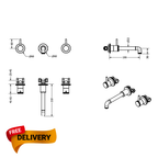 Crosswater MPRO Industrial 3 Hole Wall Mounted Basin Mixer Tap dimensions