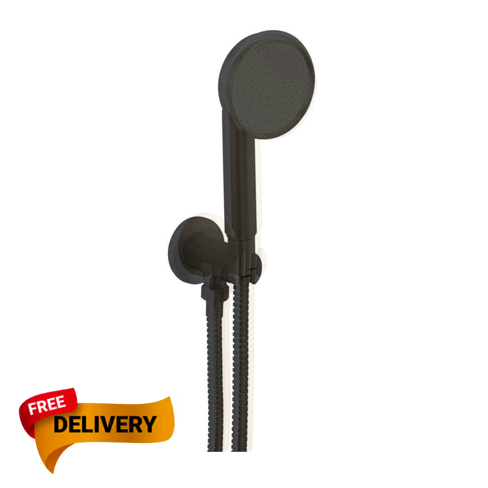 Crosswater MPRO Industrial Wall Outlet, Shower Handset & Hose black carbon