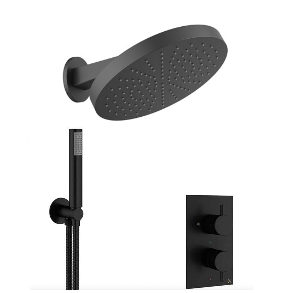 Crosswater MPro Crossbox 2 Outlet Revive 300mm Shower Bundle black