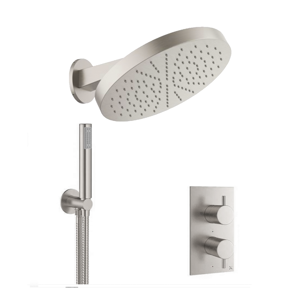 Crosswater MPro Crossbox 2 Outlet Revive 300mm Shower Bundle nickel