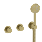 Coalbrook Domo Maestro concealed thermostatic shower with 2 way diverter and handshower in brushed brass, DO3054