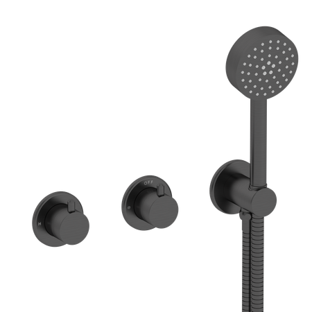 Coalbrook Domo Maestro concealed thermostatic shower with 2 way diverter and handshower in gunmetal, DO3054