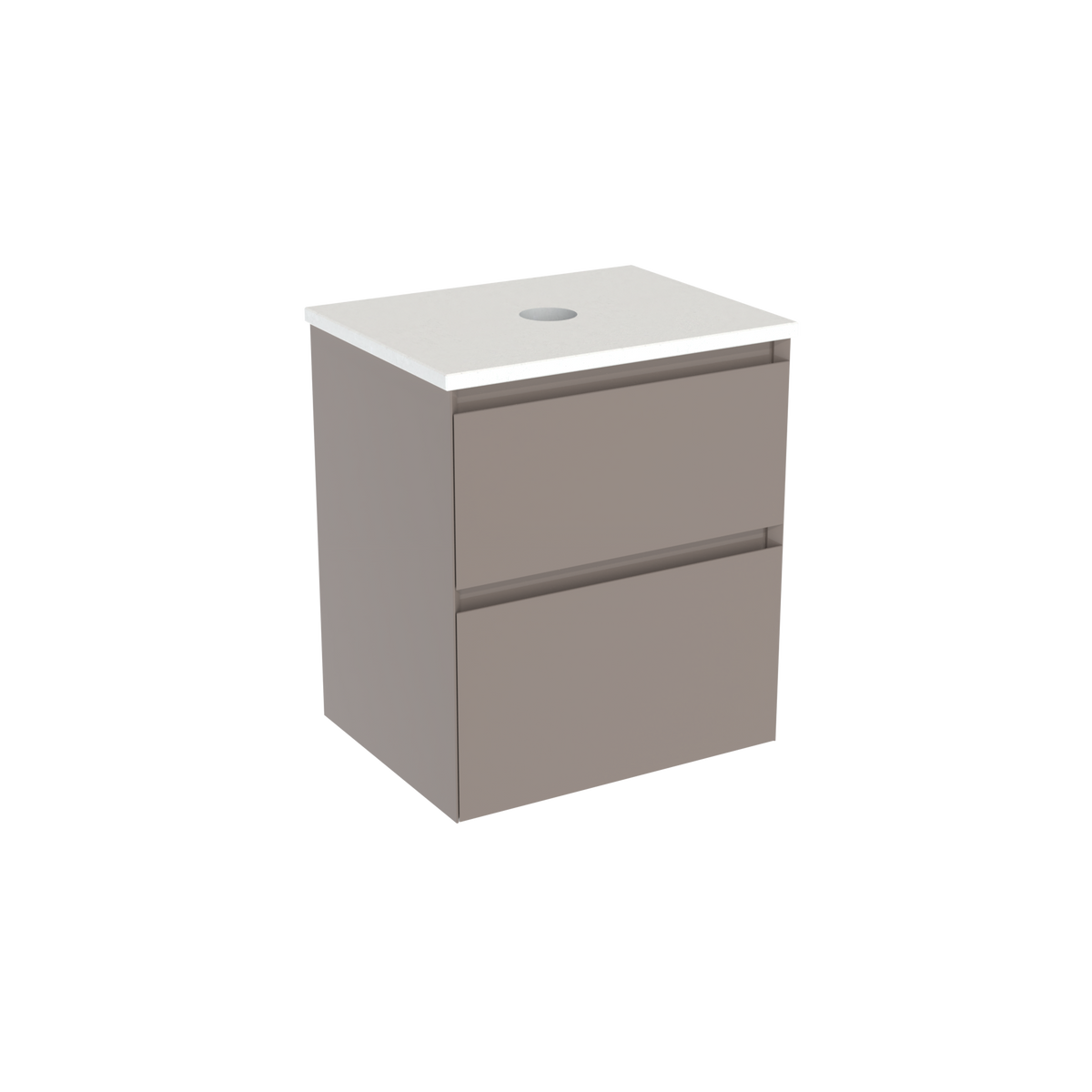 Coalbrook Decimal 500mm Short Projection Vanity Unit DV9050 Brazed Brown, Beach Blanket quartz countertop
