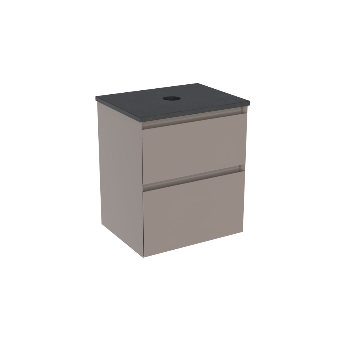 Coalbrook Decimal 500mm Short Projection Vanity Unit DV9050 Brazed Brown, Midnight Mill quartz countertop