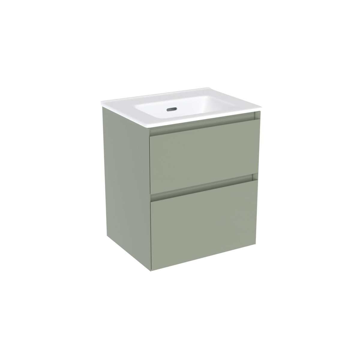 Coalbrook Decimal 500mm Short Projection Vanity Unit DV9050 Gauge Green, Port ceramic basin