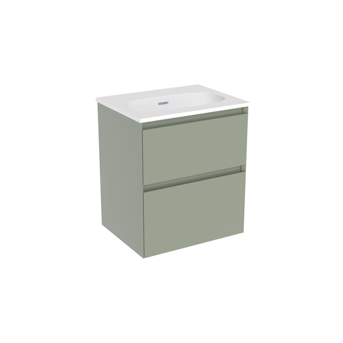 Coalbrook Decimal 500mm Short Projection Vanity Unit DV9050 Gauge Green, Float mineral marble basin