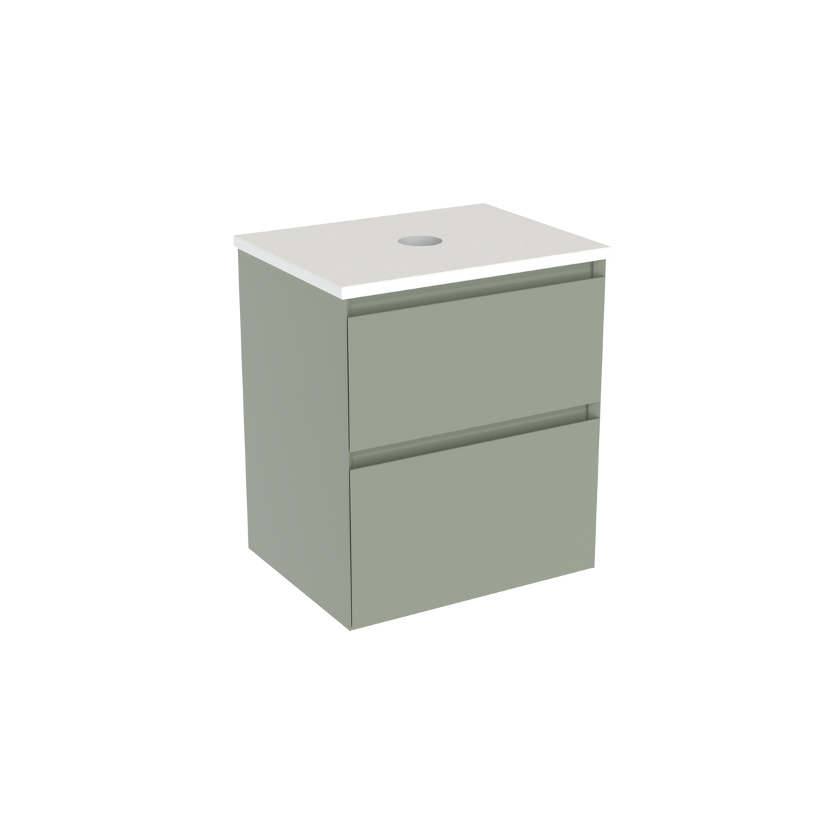 Coalbrook Decimal 500mm Short Projection Vanity Unit DV9050 Gauge Green, Beach Blanket quartz countertop
