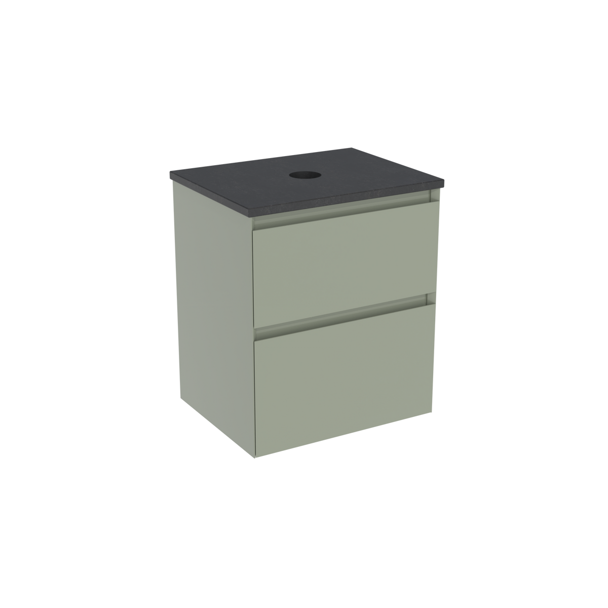 Coalbrook Decimal 500mm Short Projection Vanity Unit DV9050 Gauge Green, Midnight Mill quartz countertop