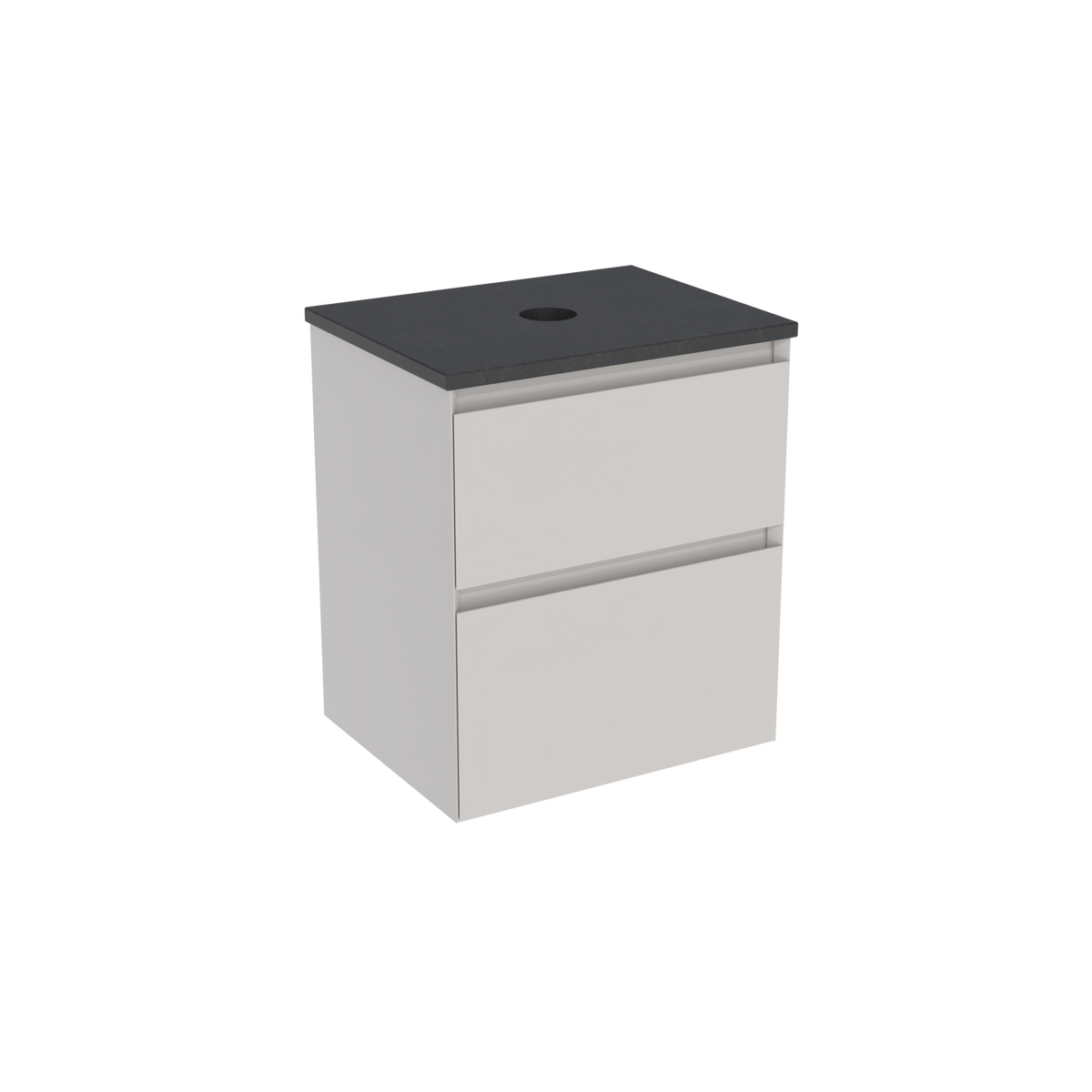 Coalbrook Decimal 500mm Short Projection Vanity Unit DV9050 Subtle Silk, Midnight Mill quartz countertop