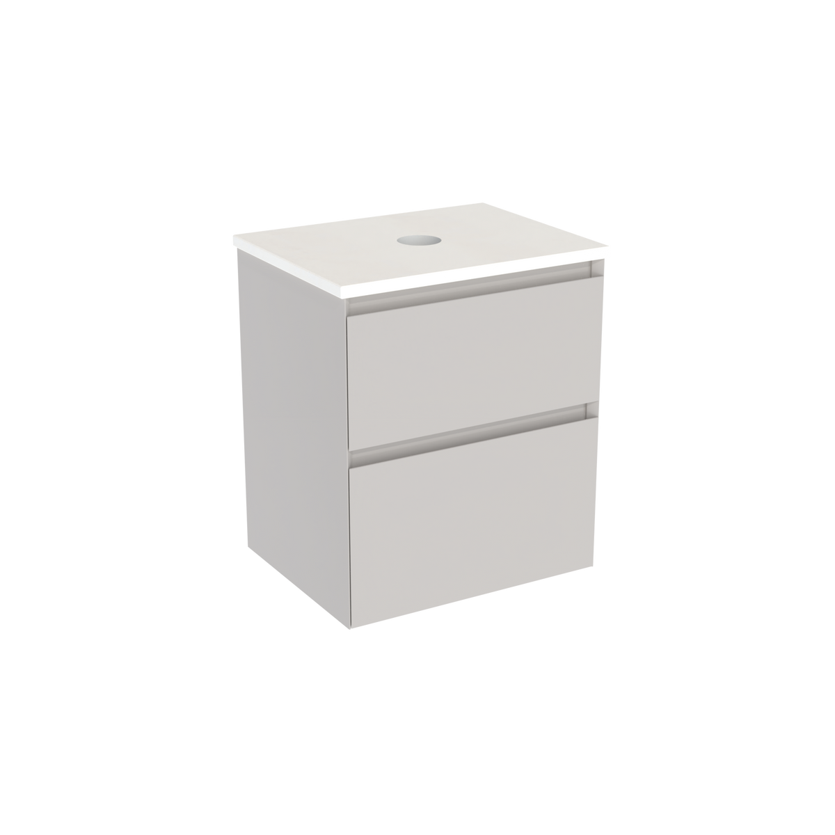 Coalbrook Decimal 500mm Short Projection Vanity Unit DV9050 Subtle Silk, Whisper White quartz countertop