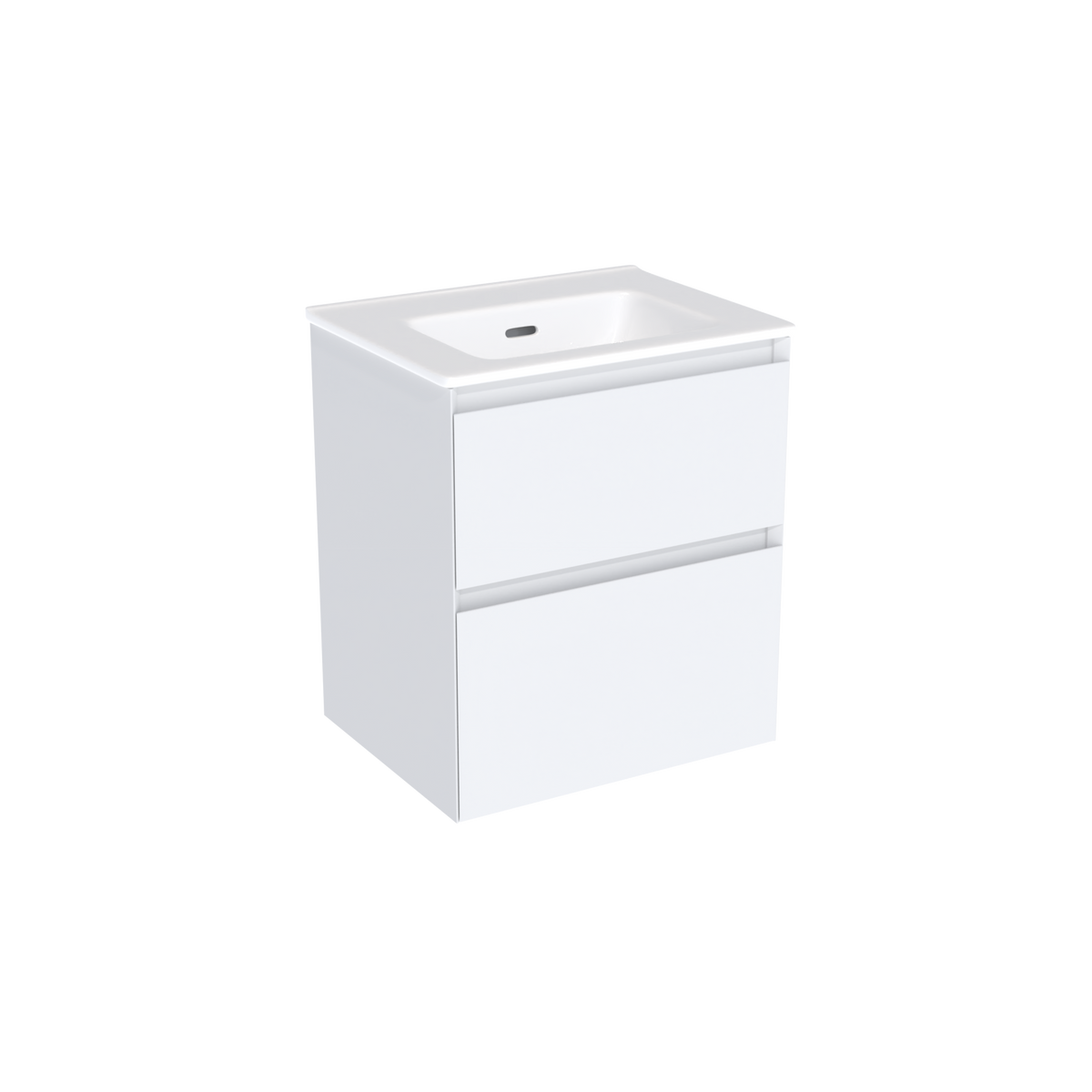 Coalbrook Decimal 500mm Short Projection Vanity Unit DV9050 Whitworth White, Port ceramic basin