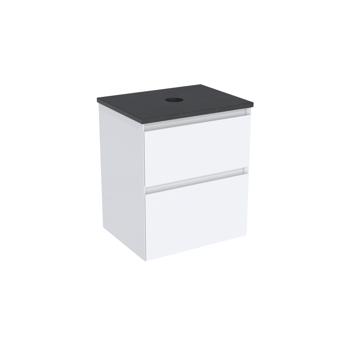 Coalbrook Decimal 500mm Short Projection Vanity Unit DV9050 Whitworth White, Midnight Mill quartz countertop