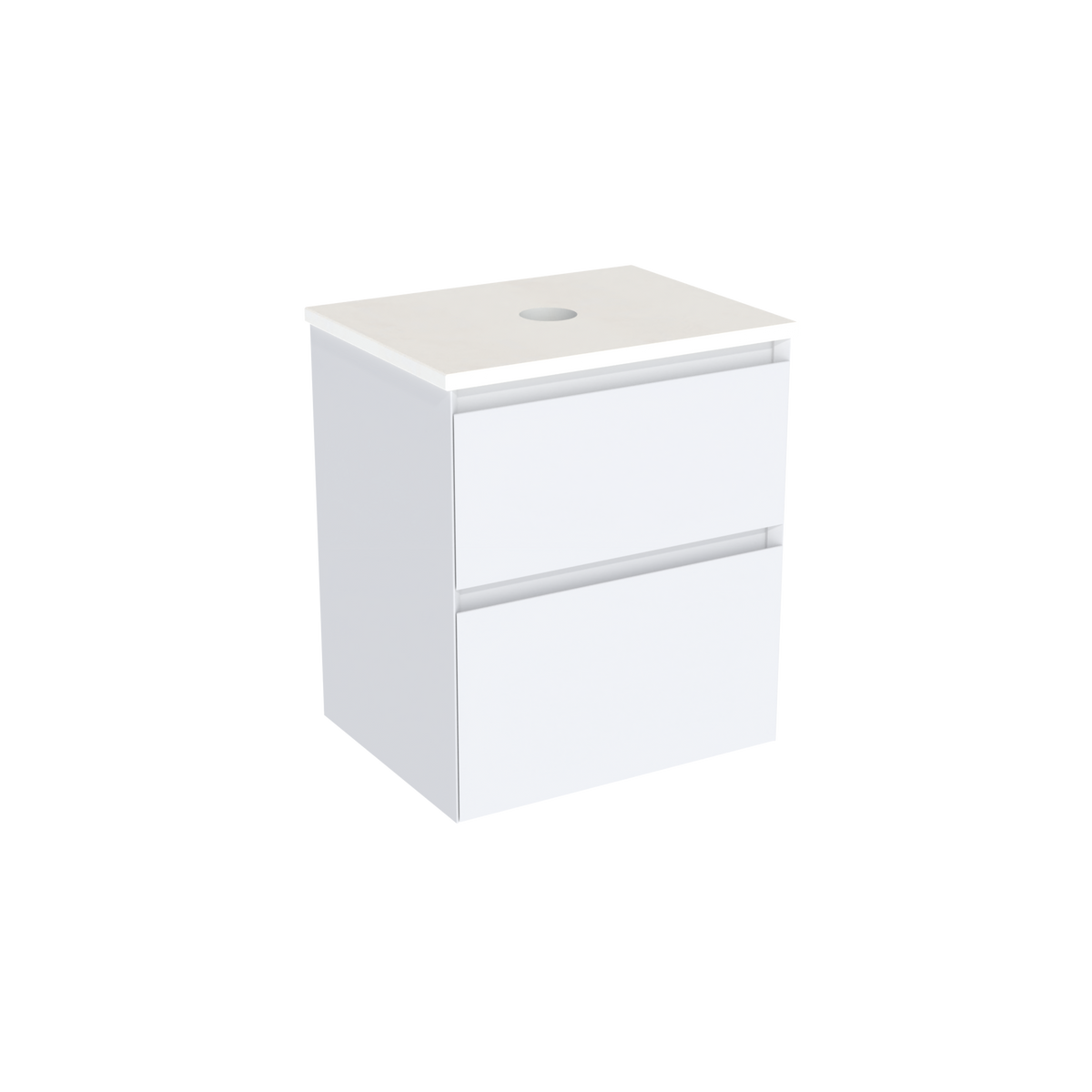 Coalbrook Decimal 500mm Short Projection Vanity Unit DV9050 Whitworth White, Whisper White quartz countertop