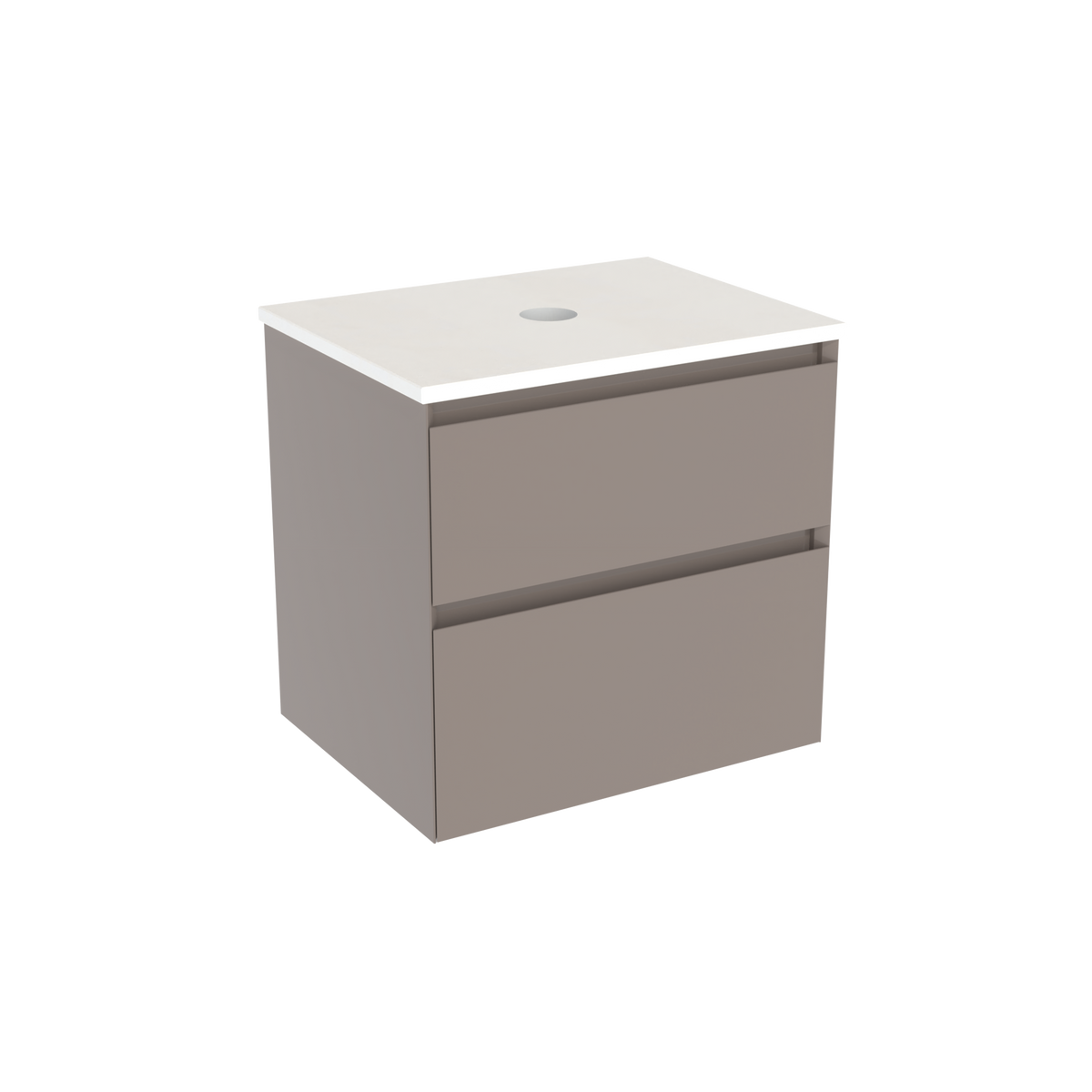 Coalbrook Decimal 600mm Vanity Unit DV9060 Brazed Brown, Whisper White quartz countertop