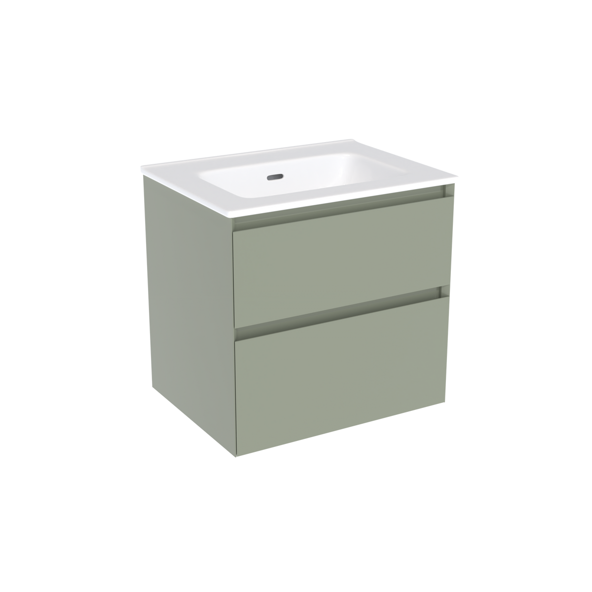 Coalbrook Decimal 600mm Vanity Unit DV9060 Gauge Green, Port ceramic basin
