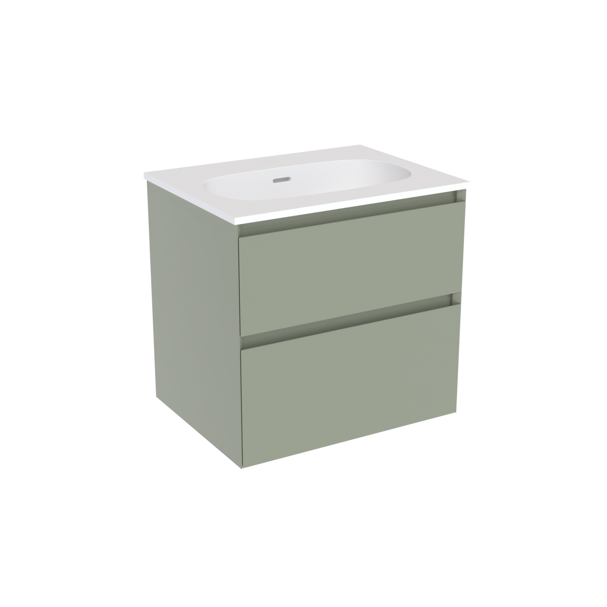 Coalbrook Decimal 600mm Vanity Unit DV9060 Gauge Green, Float mineral marble basin
