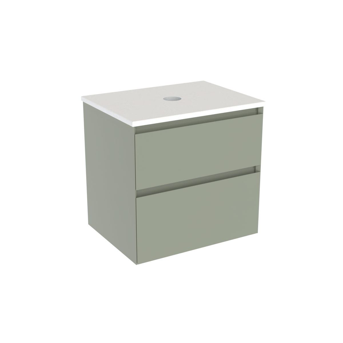 Coalbrook Decimal 600mm Vanity Unit DV9060 Gauge Green, Beach Blanket quartz countertop