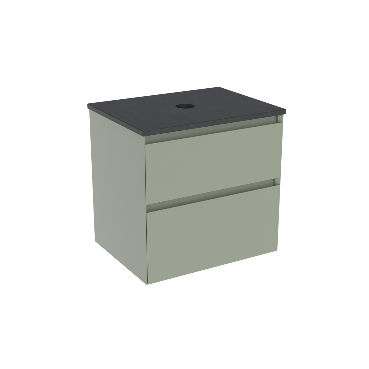 Coalbrook Decimal 600mm Vanity Unit DV9060 Gauge Green, Midnight Mill quartz countertop