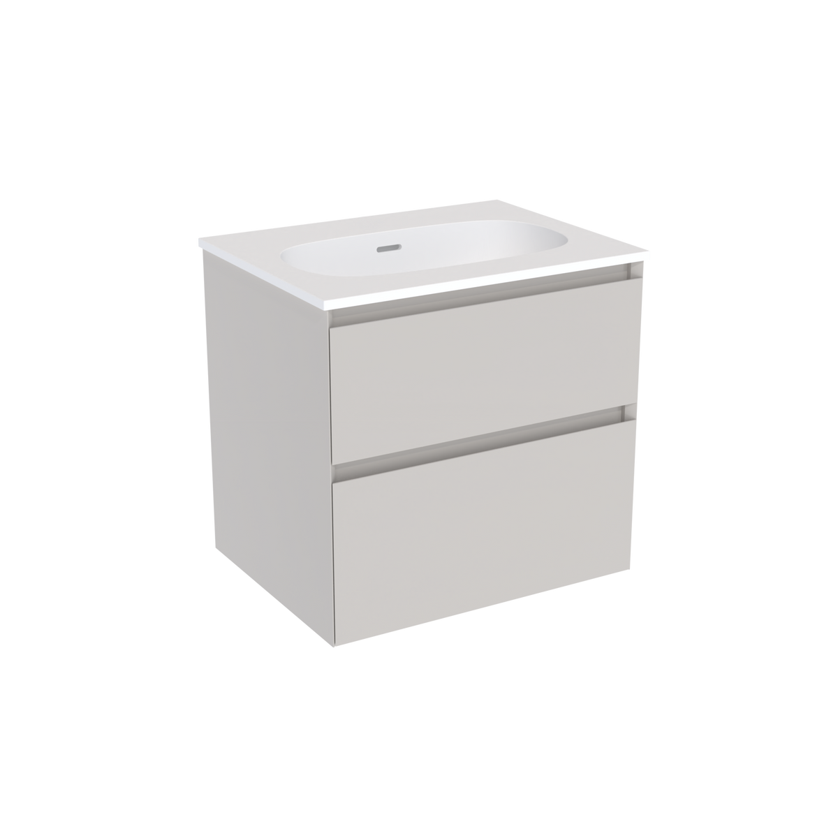 Coalbrook Decimal 600mm Vanity Unit DV9060 Subtle Silk, Float mineral marble basin