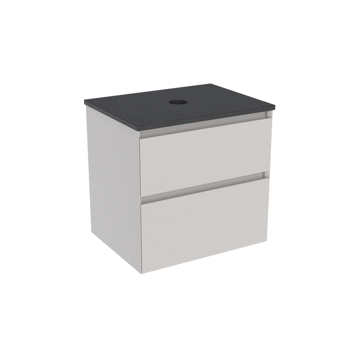 Coalbrook Decimal 600mm Vanity Unit DV9060 Subtle Silk, Midnight Mill quartz countertop
