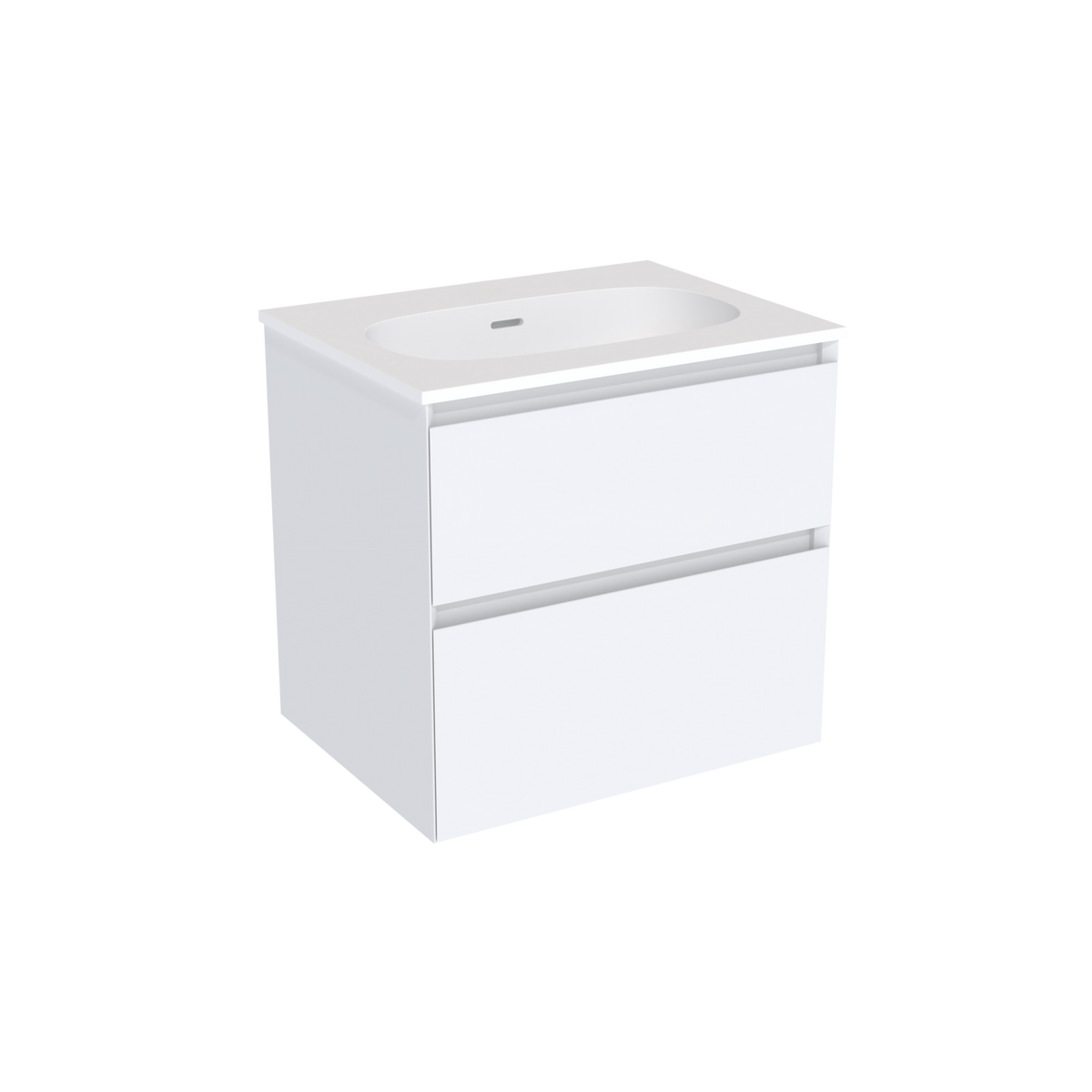 Coalbrook Decimal 600mm Vanity Unit DV9060 Whitworth White, Float mineral marble basin