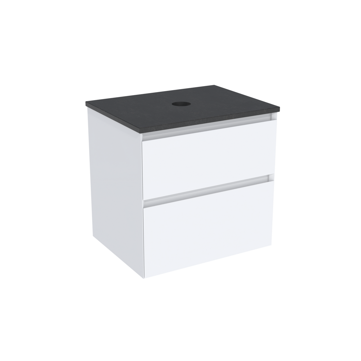 Coalbrook Decimal 600mm Vanity Unit DV9060 Whitworth White, Midnight Mill quartz countertop