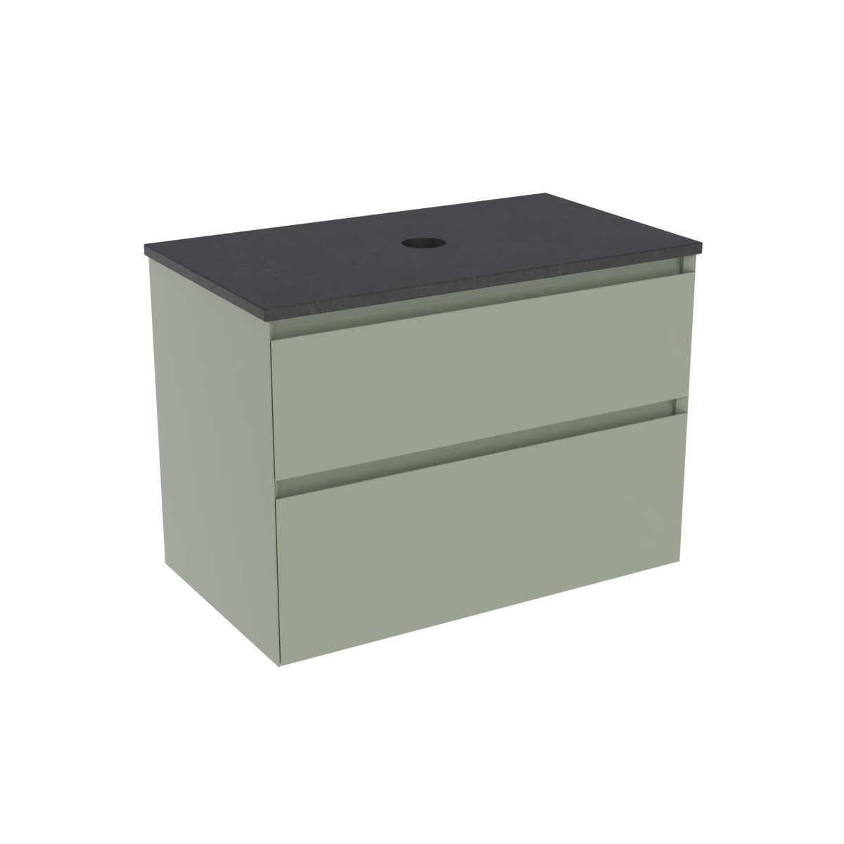 Coalbrook Decimal 800mm Vanity Unit DV9080 Gauge Green, Midnight Mill quartz countertop
