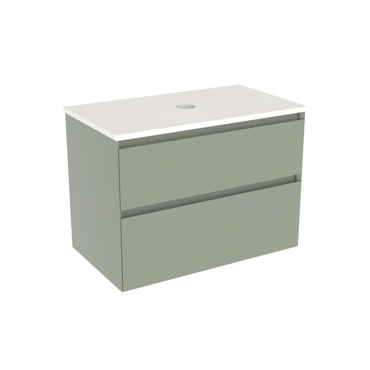 Coalbrook Decimal 800mm Vanity Unit DV9080 Gauge Green, Whisper White quartz countertop