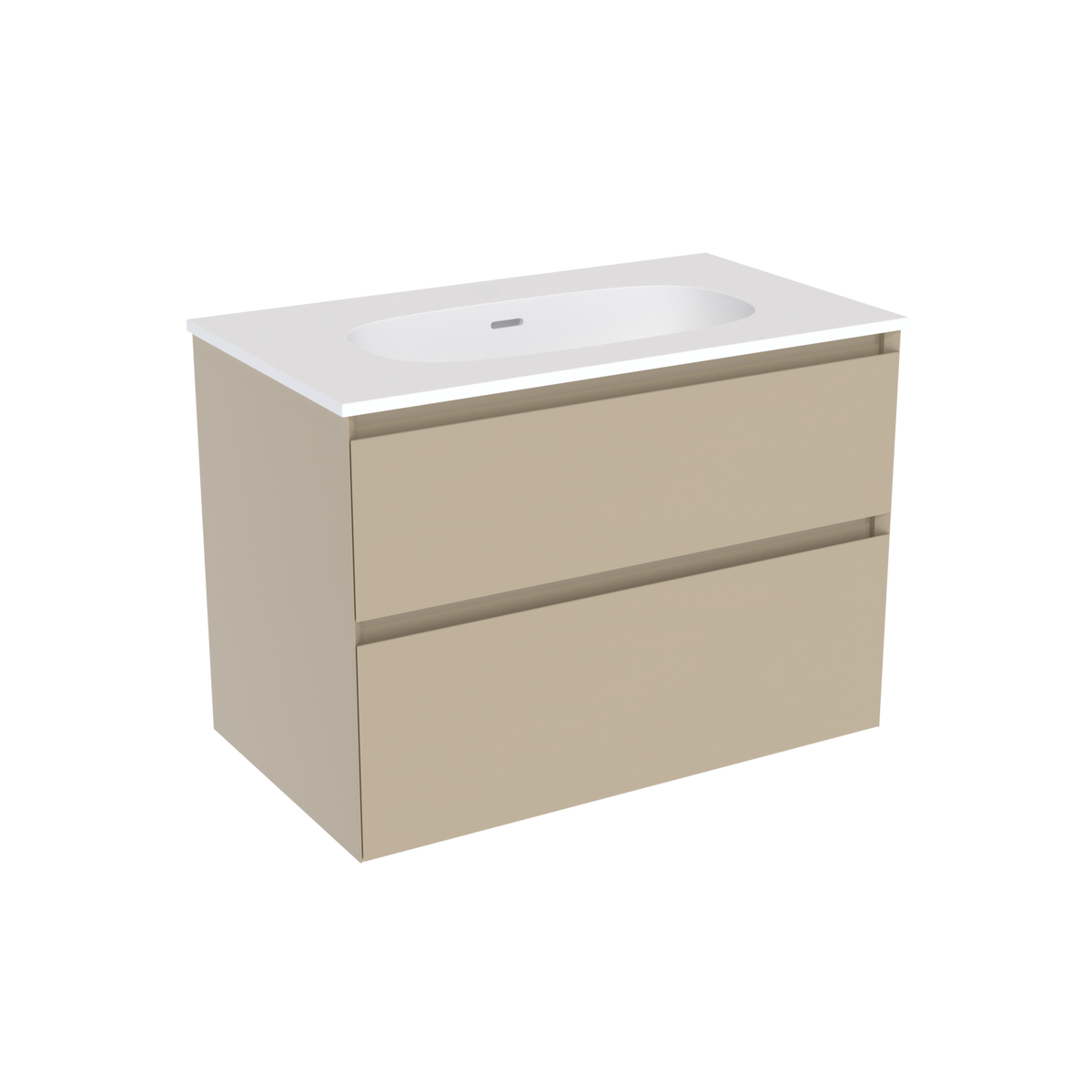 Coalbrook Decimal 800mm Vanity Unit DV9080 Linen Line, Float mineral marble basin