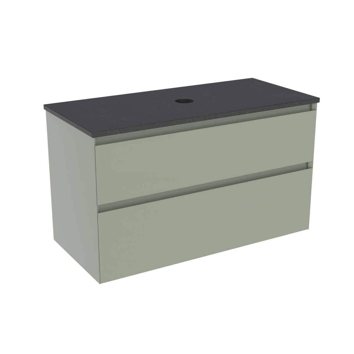 Coalbrook Decimal 1000mm Vanity Unit DV9100 Gauge Green, Midnight Mill quartz countertop